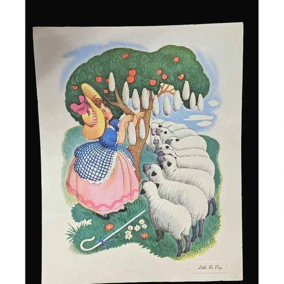 Vintage Mother Goose Nursery Rhyme Prints Set of 8 Loose Prints Only No Frames - Picture 7 of 11